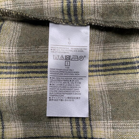 Banana Republic Factory Ruffle-Neck Wool-Blend Flannel Shirt - Like New - Picture 3 of 7